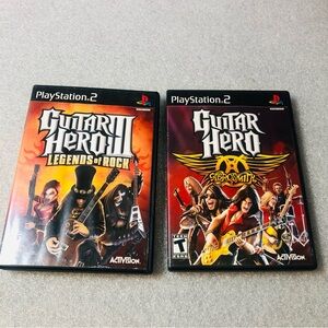 Guitar Hero III Legends Of Rock & Guitar Hero Aerosmith PS2 PlayStation 2 Lot